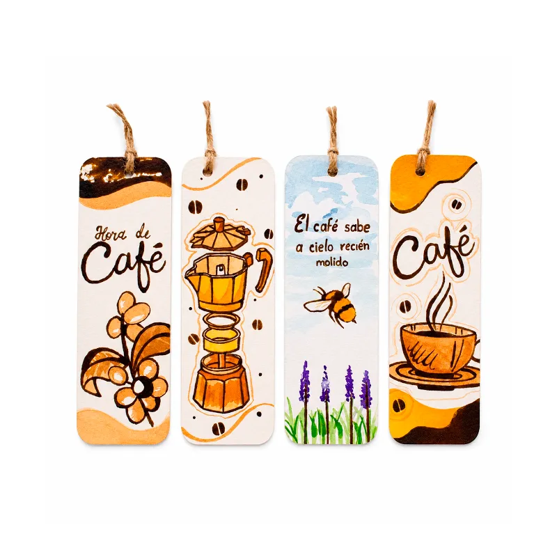 Separador de Lectura Pintado con Café Real